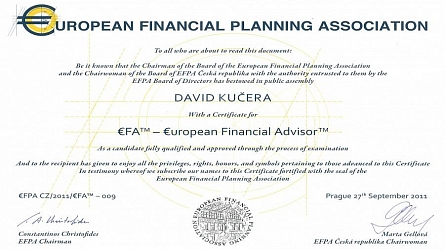 Proč mít poradce s certifikátem €FA™?